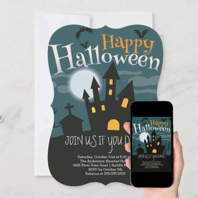 Spooky Haunted House Halloween Party Invitation | Zazzle
