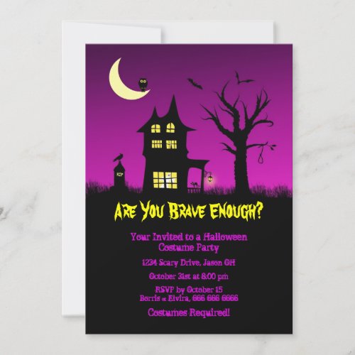 Spooky Haunted House Halloween Party Invitation