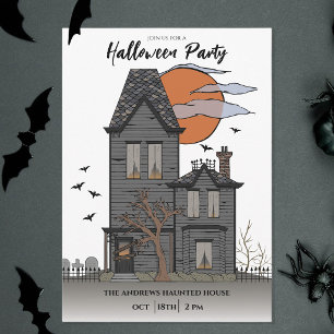 Spooky Haunted House Halloween Party Invitation
