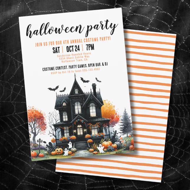 Spooky Haunted House Halloween Party Invitation | Zazzle