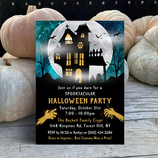 Spooky Haunted House Halloween Party Invitation (Creator Uploaded)
