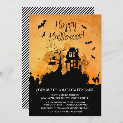 Spooky Haunted House Halloween Party Invitation