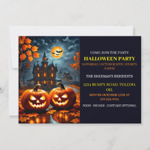 Spooky Haunted House Halloween Party Invitations