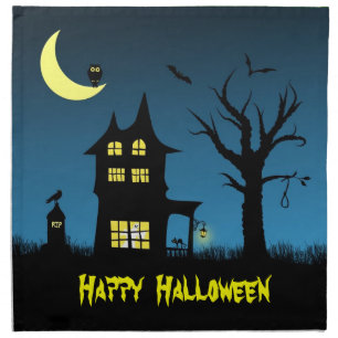 Spooky Haunted House Halloween Party Napkin