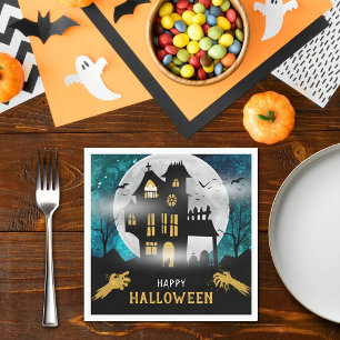 Spooky Haunted House Halloween Party Napkins