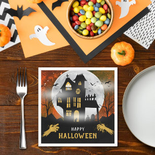 Spooky Haunted House Halloween Party Napkins