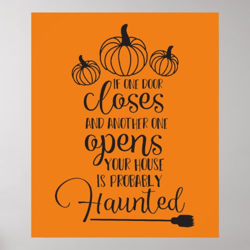 spooky Haunted house Halloween party Poster