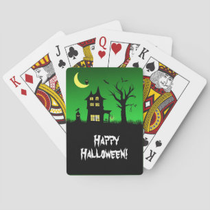 Spooky Haunted House Halloween Poker Cards