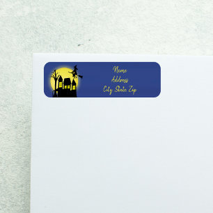 Spooky Haunted House Halloween Return Address Label