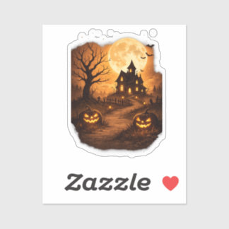 Spooky Haunted House Halloween Sticker