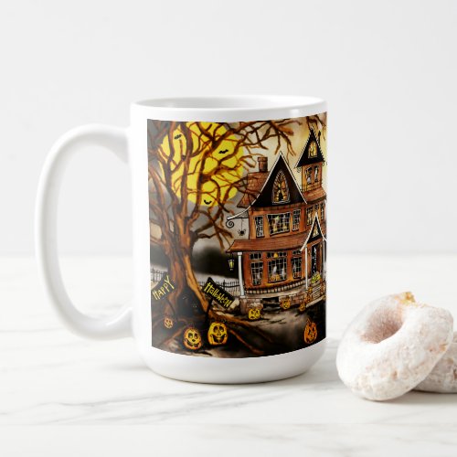 Spooky Haunted House Kids Hot Cocoa Inspirivity Coffee Mug