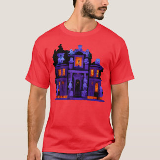 Spooky Haunted House Mansion Ghost Scene for Hallo T-Shirt