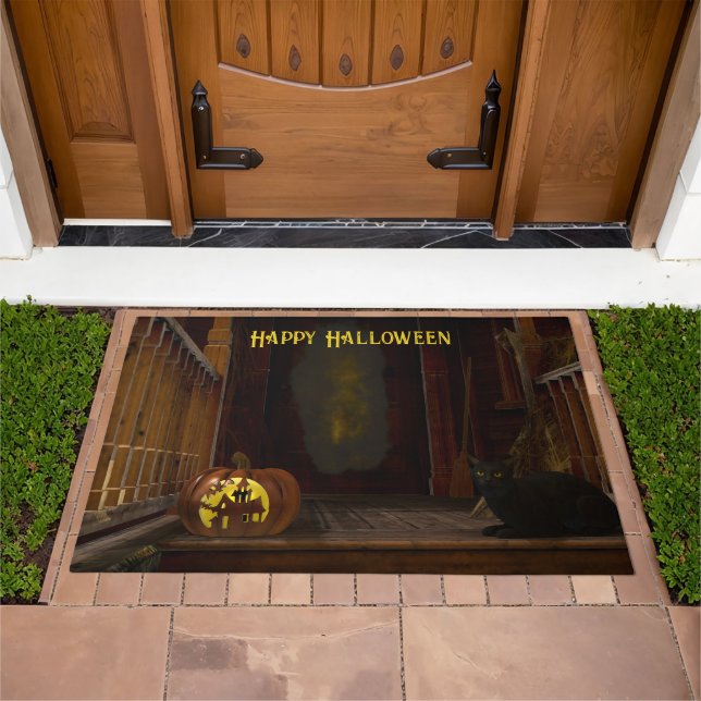 Spooky Haunted House Porch Doormat (Outdoor)