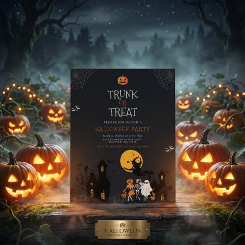 Spooky Haunted House Trunk or Treat Halloween Invitation