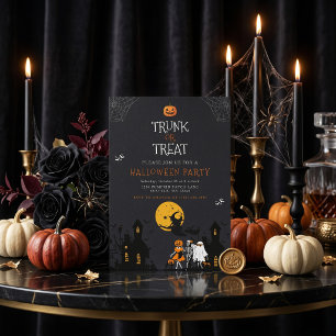 Spooky Haunted House Trunk or Treat Halloween Invitation
