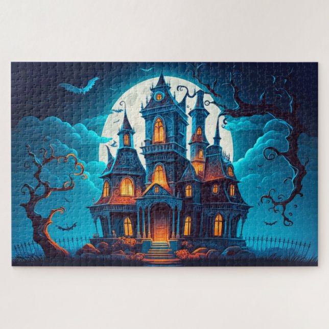Spooky Haunted Mansion After Dark Jigsaw Puzzle (Horizontal)