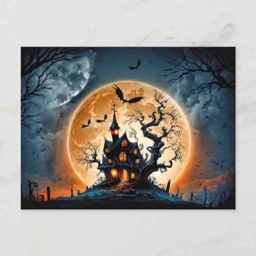 Spooky Haunted Mansion After Dark Postcard