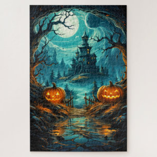 Spooky Haunted Mansion Happy Halloween Jigsaw Puzzle