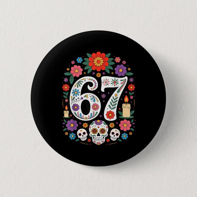 Spooky Haunted Six Seven Trending 67 Gen Alpha  Button (Front)