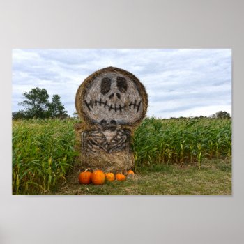 Spooky Hay Bale Poster by catherinesherman at Zazzle