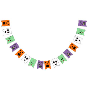Spooky Heads Halloween Set Bunting Flags