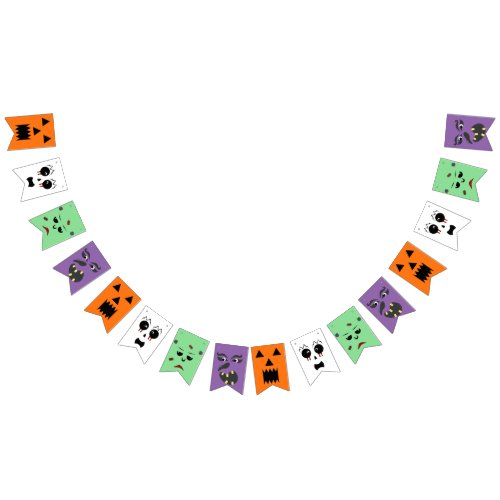 Spooky Heads Halloween Set Bunting Flags