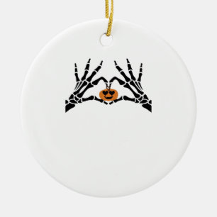 Spooky Heart Hands Dark Gothic Tone Ceramic Ornament