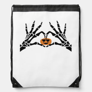 Spooky Heart Hands Dark Gothic Tone Drawstring Bag