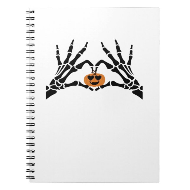 Spooky Heart Hands Dark Gothic Tone Notebook (Front)