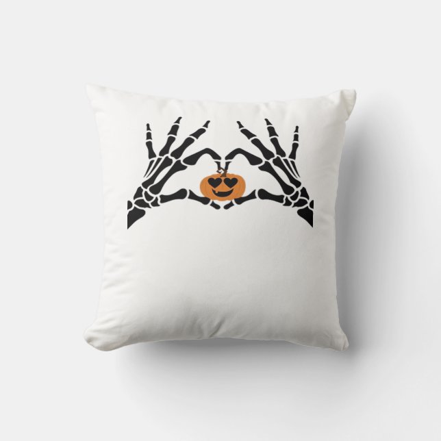 Spooky Heart Hands Dark Gothic Tone Throw Pillow (Front)