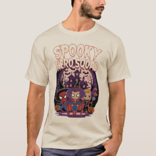 Spooky Hero Squad: Adorable Chibi Superheroes T-Shirt