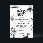 Spooky Hey Boo Kids Halloween Birthday Party Invitation<br><div class="desc">Spooky Hey Boo Kids Halloween Birthday Party Invitation Celebrate your little one’s special day with this spooky and fun "Hey Boo" Halloween birthday invitation! Featuring creepy bats, spiders, haunted trees, and ghostly accents in a stylish black and white design, this invitation is perfect for a Halloween-themed birthday party. Fully customizable...</div>