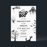 Spooky Hey Boo Kids Halloween Birthday Party Invitation<br><div class="desc">Spooky Hey Boo Kids Halloween Birthday Party Invitation Celebrate your little one’s special day with this spooky and fun "Hey Boo" Halloween birthday invitation! Featuring creepy bats, spiders, haunted trees, and ghostly accents in a stylish black and white design, this invitation is perfect for a Halloween-themed birthday party. Fully customizable...</div>