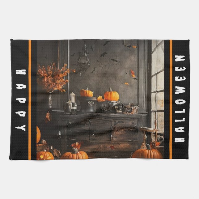 Spooky Home Halloween Collection Kitchen Towel (Horizontal)