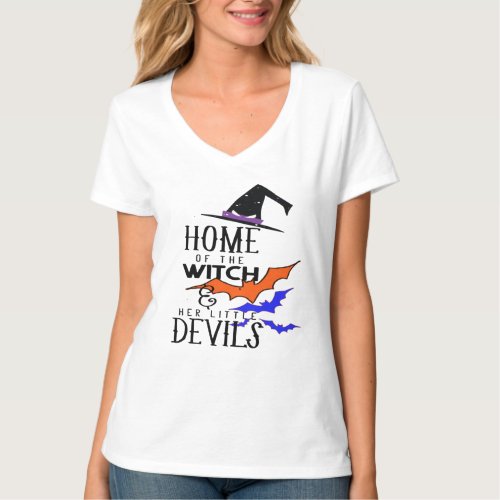 Spooky home of the witch Halloween Shirt womens