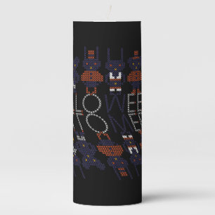 Spooky Horror Stick Cross Halloween Monsters Pillar Candle
