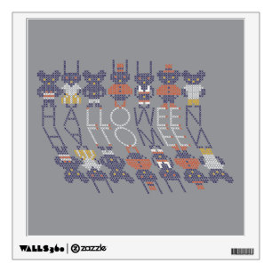 Spooky Horror Stick Cross Halloween Monsters Wall Decal