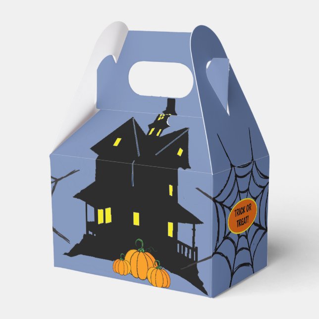 Spooky House And Spider Web Favor Boxes (Front Side)