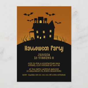 Spooky House Halloween Birthday Invitation