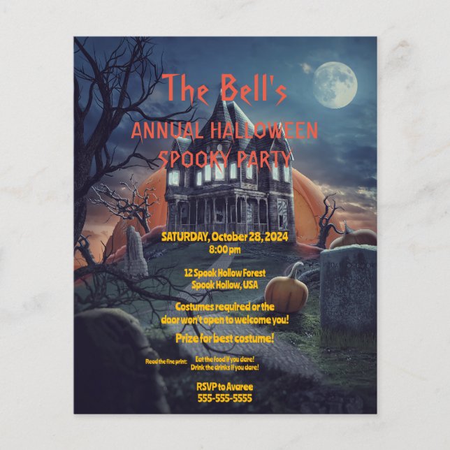 Spooky House Halloween Party Invitation (Front)
