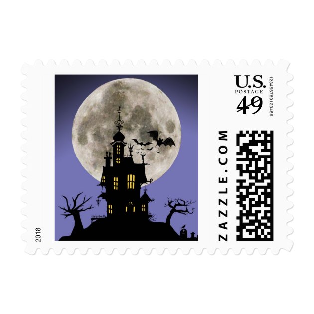 Spooky House Halloween Stamp