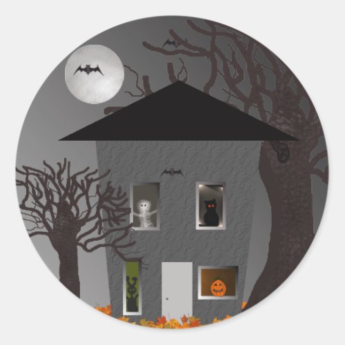 Spooky House Halloween Stickers