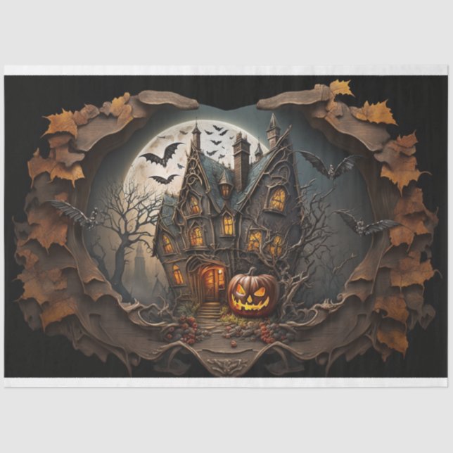 Spooky house- Halloween Tissue Paper (Front)