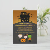 Spooky House Kids Halloween Birthday Invitation (Standing Front)