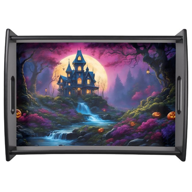 Spooky House on Halloween Hill Serving Tray (Front)