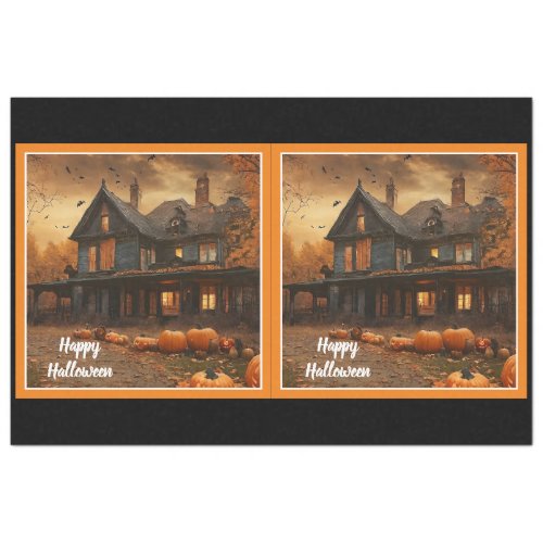 Spooky House Pumpkin Halloween Collection Tissue Paper