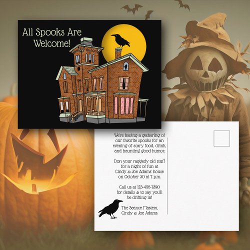 Spooky House  Raven Save the Date Invitation