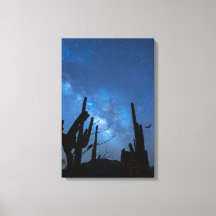Spooky House & Starry Blue Night Wrapped Canvas Ar