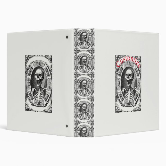 Spooky Human Skull Thunder_Cove  3 Ring Binder (Background)