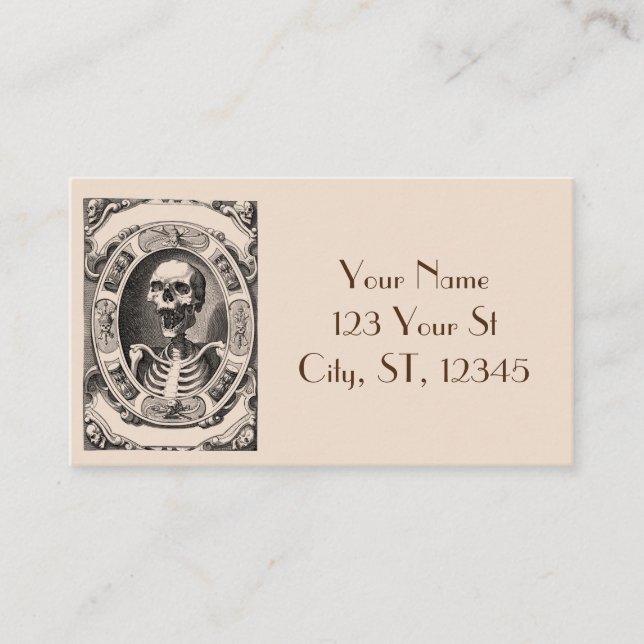 Spooky Human Skull Thunder_Cove Business Card (Front)